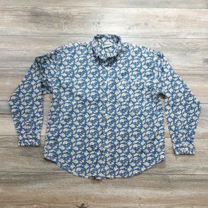 Key Elements Mens Large Long Sleeve Shirt Casual Work Dress INK SPOT